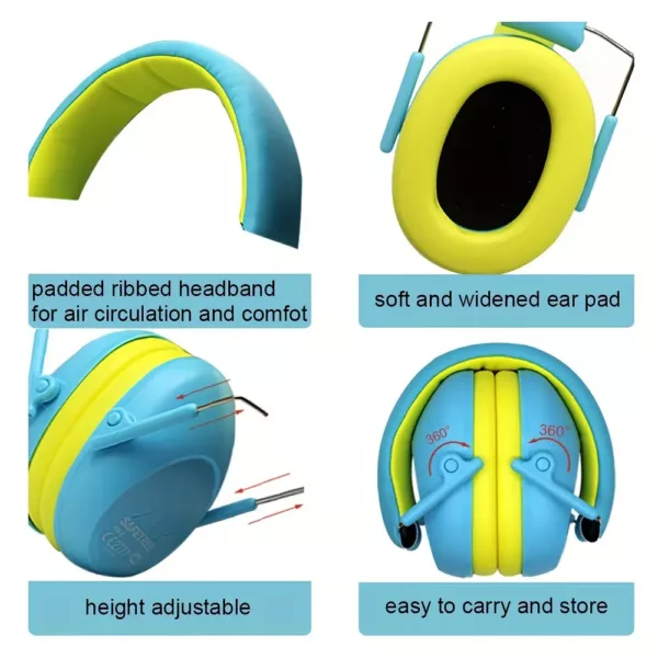 Casque antibruit enfant pliable – protection auditive confort usage scolaire