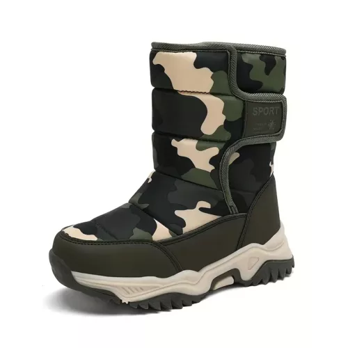 Bottes de neige enfant imperméables doublées chaud - camouflage hiver unisexe