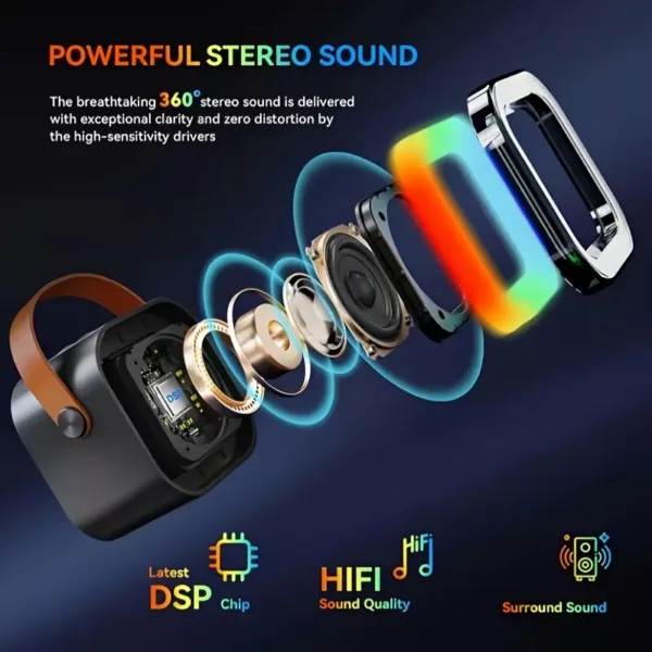 Karaoké portable avec 2 micros filaires – mini système audio tout-en-un