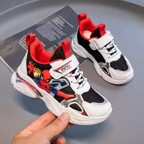 Baskets garçon à motif cartoon – maille respirante légère pour école et sport