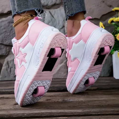 Baskets à roulettes fille – chaussures sport à roulettes discrètes et tendance