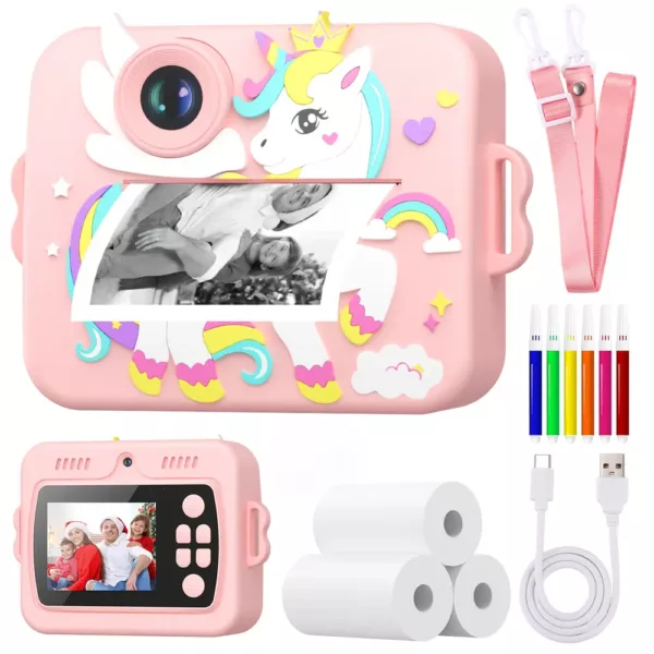 Appareil photo instantané enfant 48MP – Vidéo HD, zoom 8x, design licorne amusant