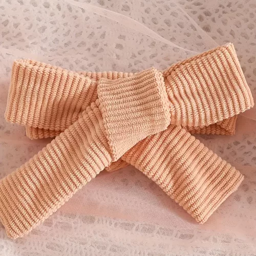 Ensemble naissance bébé fille en velours avec robe, haut volanté et bandeau