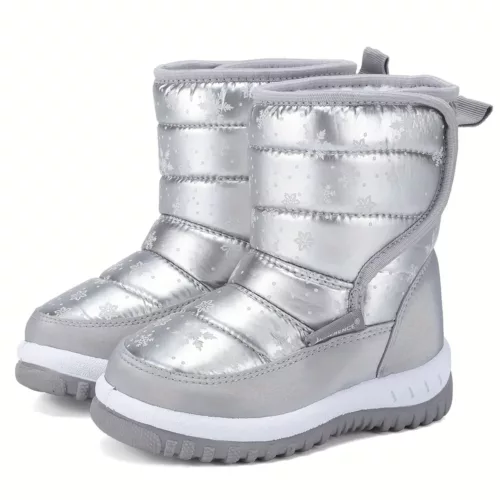 Bottes de neige enfant imperméables doublées fourrure – hiver mixte chaud antidérapant