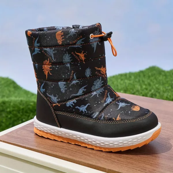 Bottes de neige enfant avec motifs dinosaure – imperméables et chaudes