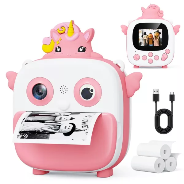 Appareil photo instantané enfant 1080P avec impression et carte 32 Go – Jouet ludique