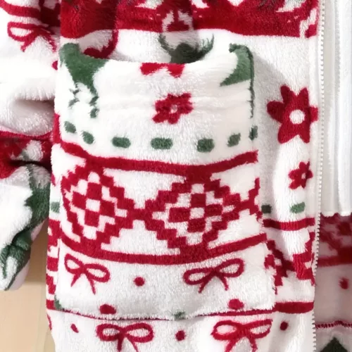 Cardigan de Noël enfant à capuche – maille douce motif renne festif