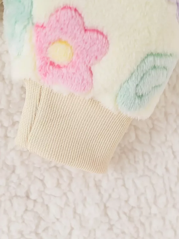 Ensemble layette naissance bébé fille – motif floral en polyester doux