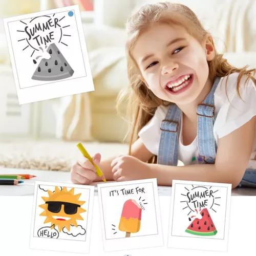 Appareil photo instantané enfant avec impression thermique – USB, 3 papiers inclus