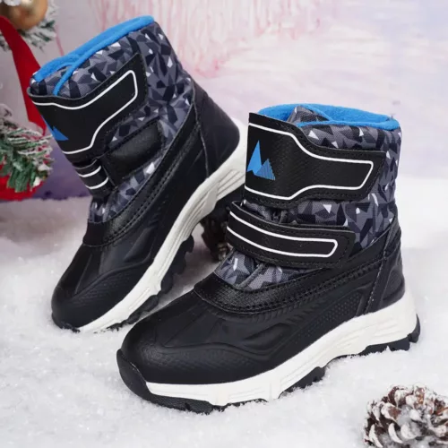 Bottes de neige enfant imperméables doublées fourrure – hiver antidérapantes