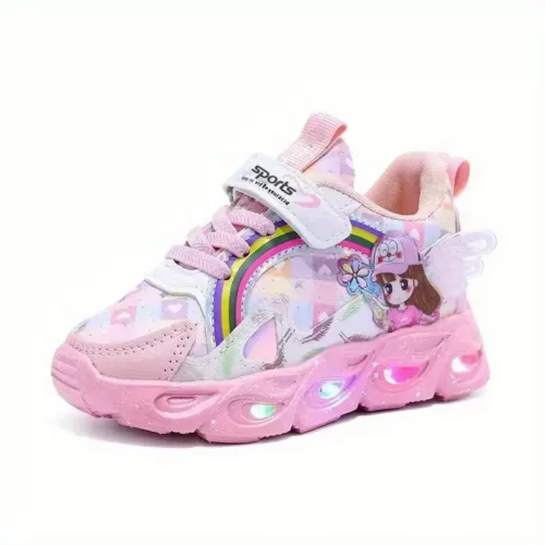 Baskets enfant à LED avec semelle lumineuse – style sportif fille tendance