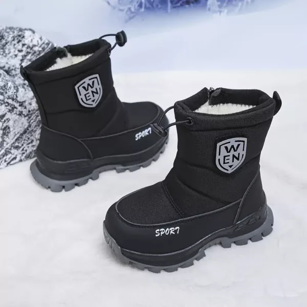 Bottes de neige enfant doublées polaire – tige nylon et semelle antidérapante