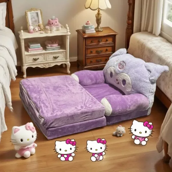 Matelas tatami pliable style japonais en plume avec motif Kuromi dessins animés