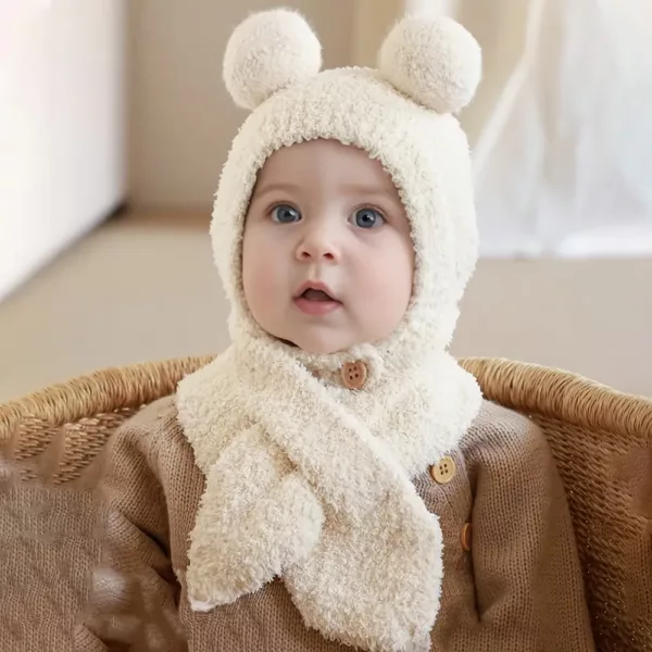 Ensemble bonnet et écharpe tricotés pour bébé – hiver doux 0 à 3 ans