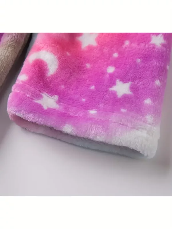 Peignoir enfant à capuche – motif dessin animé doux et confortable pour fille