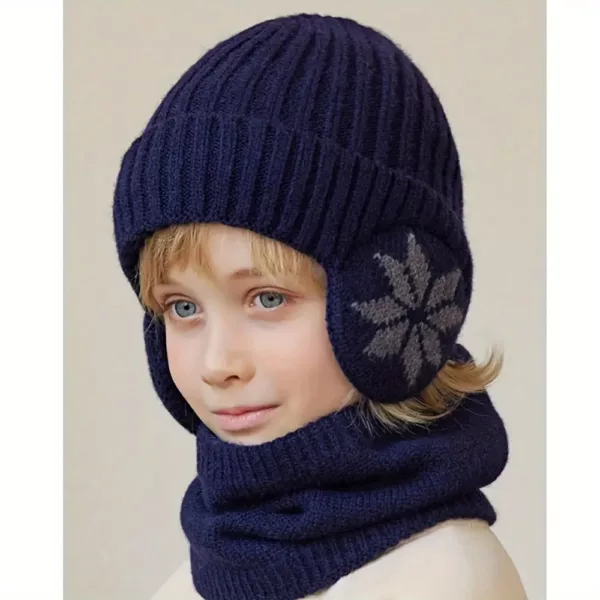 Ensemble bonnet et écharpe hiver enfant – lot de 2 pièces chaud pour l’extérieur