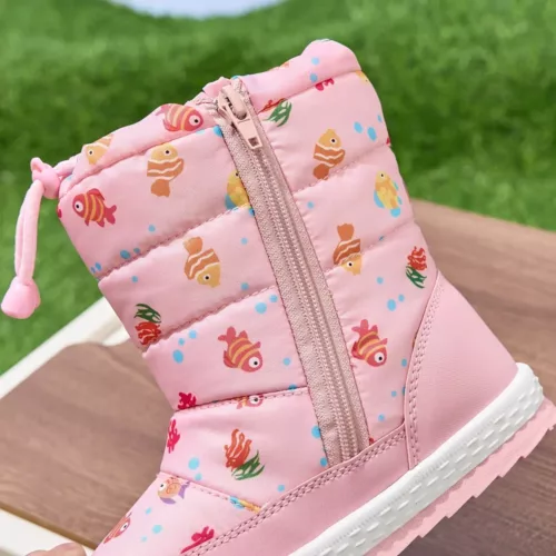 Bottes de neige montantes enfant imperméables doublées fourrure antidérapantes