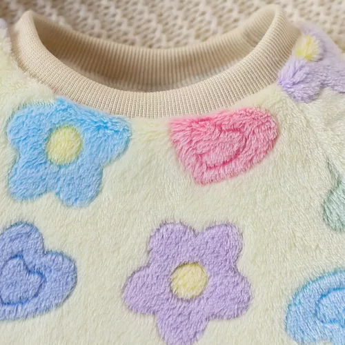 Ensemble layette naissance bébé fille – motif floral en polyester doux