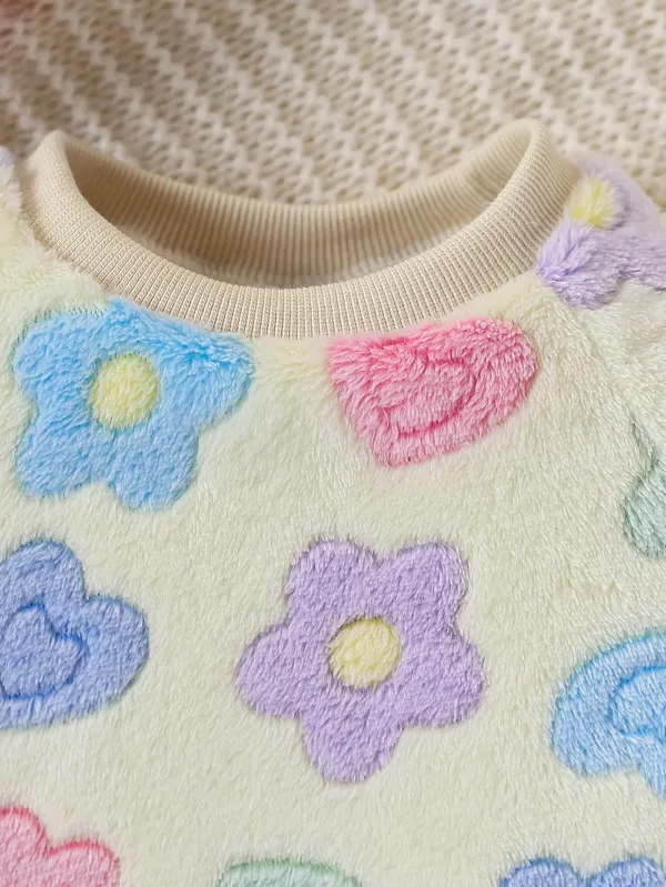 Ensemble layette naissance bébé fille – motif floral en polyester doux