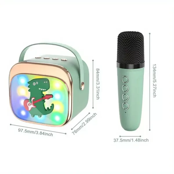 Micro karaoké portable sans fil avec LED et micro USB-C rechargeable – fêtes et anniversaires