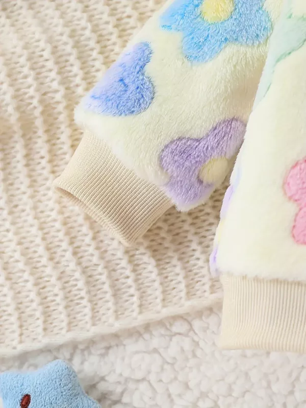 Ensemble layette naissance bébé fille – motif floral en polyester doux