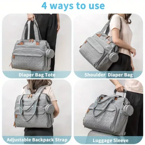 Sac à dos maman isotherme multifonction en tissu Oxford – compartiments pratiques