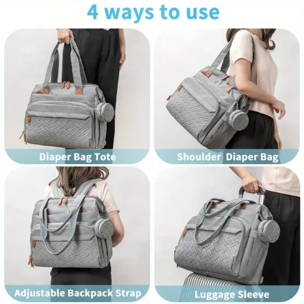 Sac à dos maman isotherme multifonction en tissu Oxford – compartiments pratiques