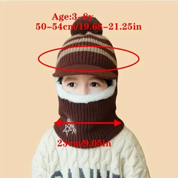 Bonnet d’hiver enfant avec tour de cou tricoté chaud et doux – 1 pièce