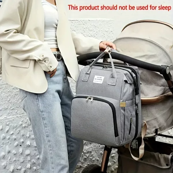Sac à dos à langer multifonction imperméable – grandes poches et crochet poussette