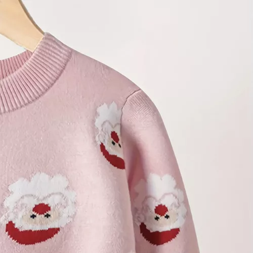 Pull de Noël tricoté enfant – motif Père Noël doux et chaud pour hiver