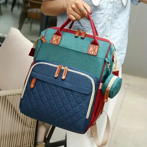 Sac à dos maman multifonction en nylon avec poche isotherme – organiseur couches