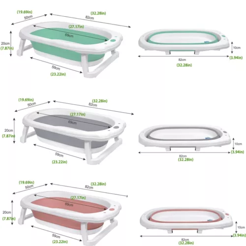Baignoire bébé pliante avec tapis amovible – design ergonomique et compact