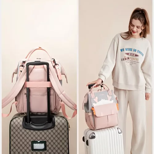 Sac à dos bébé fille isotherme – compartiment sec/humide et poches isolées