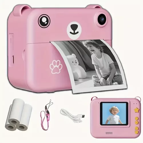 Appareil photo instantané enfant avec impression thermique – USB, 3 papiers inclus