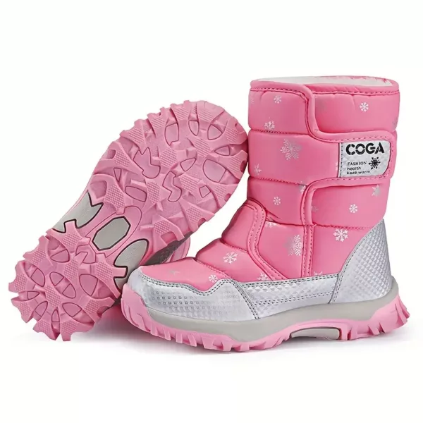 Bottes de neige enfant fourrées imperméables – look décontracté chaud garçon fille