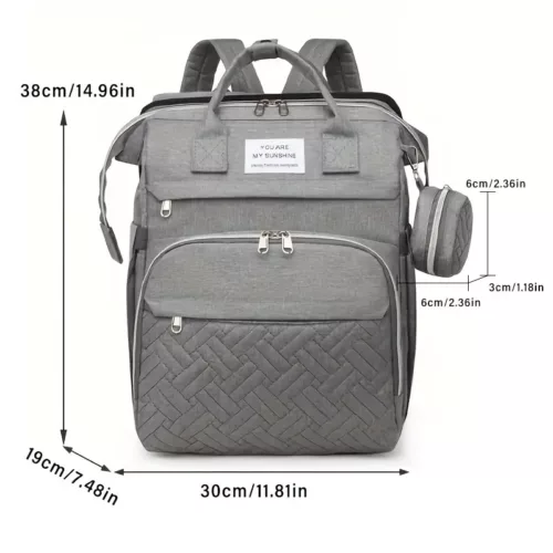 Sac à dos à langer pratique et élégant – compartiments multiples, fermeture zippée