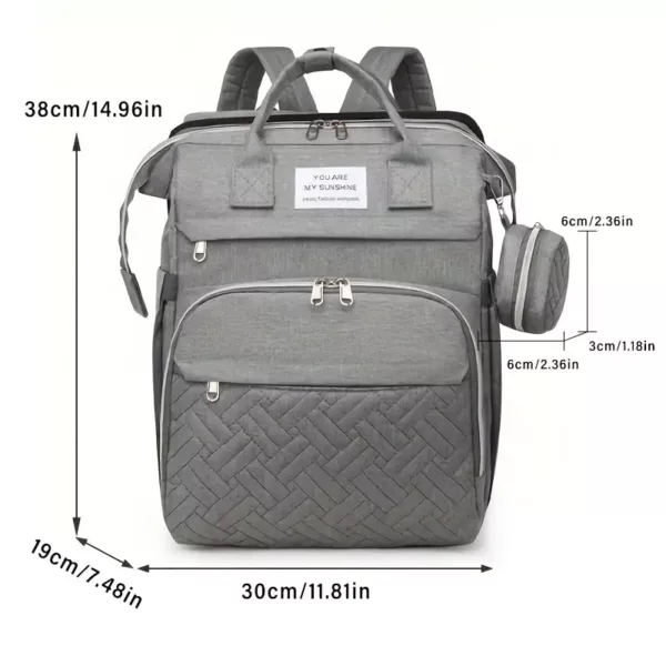 Sac à dos à langer pratique et élégant – compartiments multiples, fermeture zippée