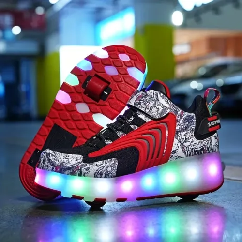 Patins à roulettes à double roue respirants – design tendance pour enfants et ados