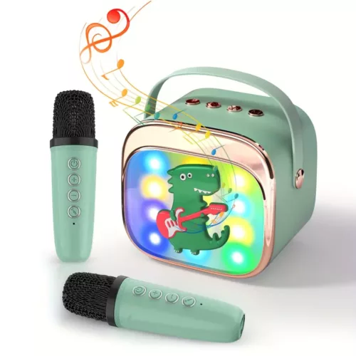 Enceinte karaoké portable sans fil avec micro et lumières LED intégrées